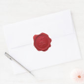 Weddenschap Save the Date Red Faux Wax Seal Effect Ronde Sticker (Envelop)