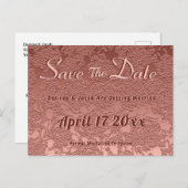 Weddenschap Save The Date Roos Gold Elegant Aankondigingskaart (Voorkant / Achterkant)
