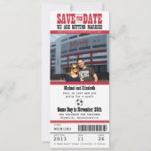 Weddenschap Save the Date Soccer Ticket (Voorkant)