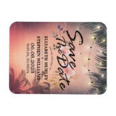 Weddenschap Save the Date Summer Beach Palm Light Magneet (Horizontaal)