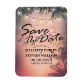 Weddenschap Save the Date Summer Beach Palm Light Magneet (Verticaal)