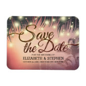 Weddenschap Save the Date Summer Beach Palm Light Magneet (Horizontaal)