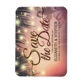 Weddenschap Save the Date Summer Beach Palm Light Magneet (Verticaal)