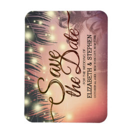 Weddenschap Save the Date Summer Beach Palm Light Magneet