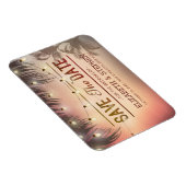 Weddenschap Save the Date Summer Beach Palm Light Magneet (Rechterzijde)