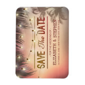Weddenschap Save the Date Summer Beach Palm Light Magneet (Verticaal)
