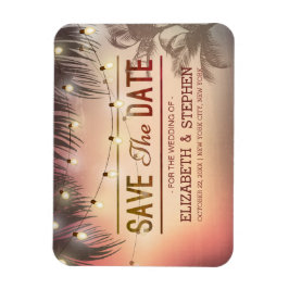 Weddenschap Save the Date Summer Beach Palm Light Magneet