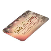 Weddenschap Save the Date Summer Beach Palm Light Magneet (Linkerzijde)