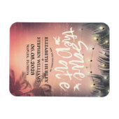 Weddenschap Save the Date Summer Beach Palm Light Magneet (Horizontaal)