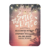 Weddenschap Save the Date Summer Beach Palm Light Magneet (Verticaal)