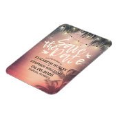 Weddenschap Save the Date Summer Beach Palm Light Magneet (Linkerzijde)