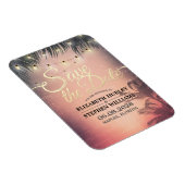 Weddenschap Save the Date Summer Beach Palm Light Magneet (Rechterzijde)