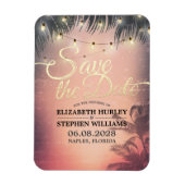 Weddenschap Save the Date Summer Beach Palm Light Magneet (Verticaal)