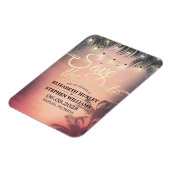 Weddenschap Save the Date Summer Beach Palm Light Magneet (Linkerzijde)