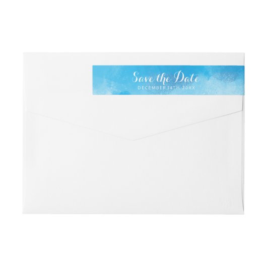 Weddenschap Save the Date Summer Blue Waterverf (Achterkant)