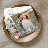 Weddenschap Save the Date Verloving Photo Collage Briefkaart