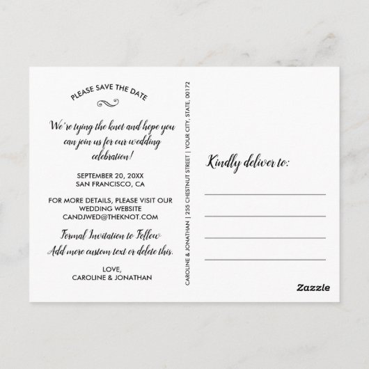 Weddenschap Save the Date Verloving Photo Collage Briefkaart (Achterkant)