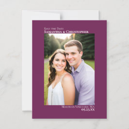Weddenschap Save the Date Vertical Photo Cassis Pa Magnetische Uitnodiging