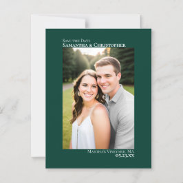 Weddenschap Save the Date Vertical Photo Emerald G Magnetische Uitnodiging
