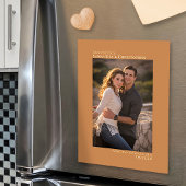 Weddenschap Save the Date Vertical Photo Golden Ta Magnetische Uitnodiging