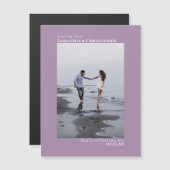 Weddenschap Save the Date Vertical Photo Lavender Magnetische Uitnodiging (Voorkant / Achterkant)