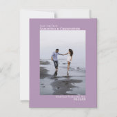 Weddenschap Save the Date Vertical Photo Lavender Magnetische Uitnodiging (Voorkant)