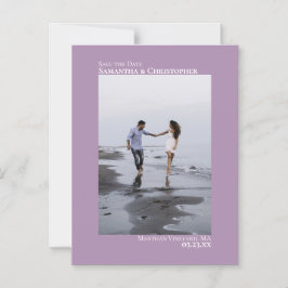 Weddenschap Save the Date Vertical Photo Lavender Magnetische Uitnodiging