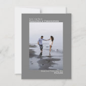 Weddenschap Save the Date Vertical Photo Minimal G Magnetische Uitnodiging (Voorkant)