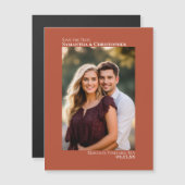 Weddenschap Save the Date Vertical Photo Terracott Magnetische Uitnodiging (Voorkant / Achterkant)