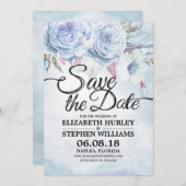 Weddenschap Save The Date Waterverf Floral & Feath (Voorkant / Achterkant)