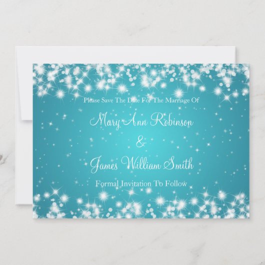 Weddenschap Save the Date Winter Sparkle Blue (Achterkant)