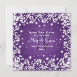 Weddenschap Save the Date Winter Sparkle Paars