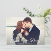 Weddenschap Save the Date with Photo, Botanical Ro (Staand voorkant)