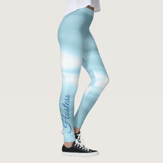 Weddenschap schitterend blauw leggings (Rechts)