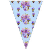 Weddenschap Shabby Blue Pastel Flowers Floral Part Vlaggetjes (Tweede vlag)
