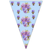Weddenschap Shabby Blue Pastel Flowers Floral Part Vlaggetjes (Eerste vlag)