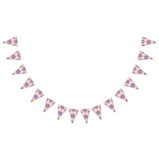 Weddenschap Shabby Pink Pastel Flowers Floral Part Vlaggetjes (Alle)