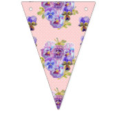 Weddenschap Shabby Pink Pastel Flowers Floral Part Vlaggetjes (Derde vlag)