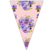 Weddenschap Shabby Pink Pastel Flowers Floral Part Vlaggetjes (Tweede vlag)