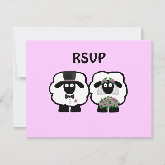 Weddenschap Sheep RSVP Kaartje (Voorkant)