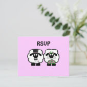 Weddenschap Sheep RSVP Kaartje (Staand voorkant)
