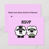 Weddenschap Sheep RSVP Kaartje (Voorkant / Achterkant)