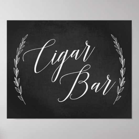 Weddenschap - Sigar Bar Wedding Chalkboard Poster (Voorkant)