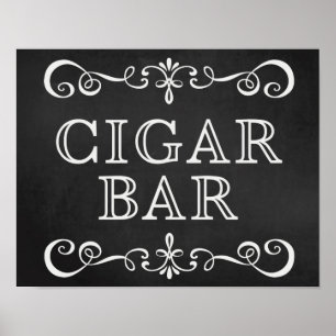 Weddenschap - Sigar Bar Wedding Chalkboard Poster