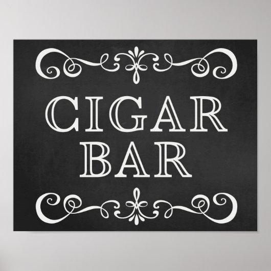 Weddenschap - Sigar Bar Wedding Chalkboard Poster (Voorkant)
