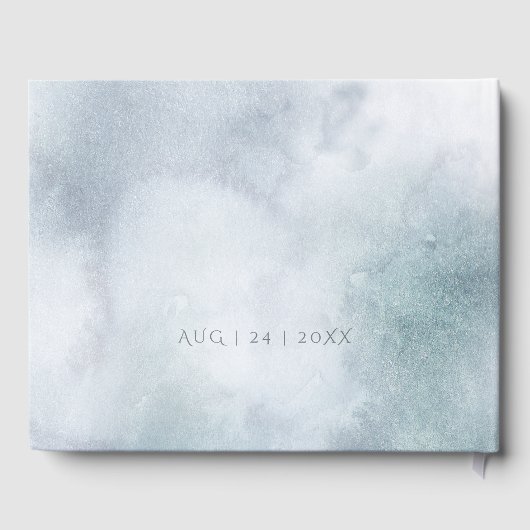 Weddenschap | Silver Blue Winter Wonderland Gastenboek (Achterkant)