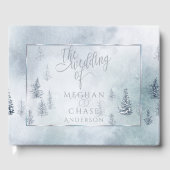 Weddenschap | Silver Blue Winter Wonderland Gastenboek (Voorkant)