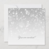 Weddenschap Silver Bokeh Sparkle Lights Kaart (Achterkant)