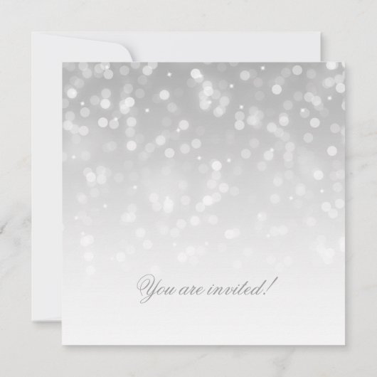 Weddenschap Silver Bokeh Sparkle Lights Kaart (Achterkant)