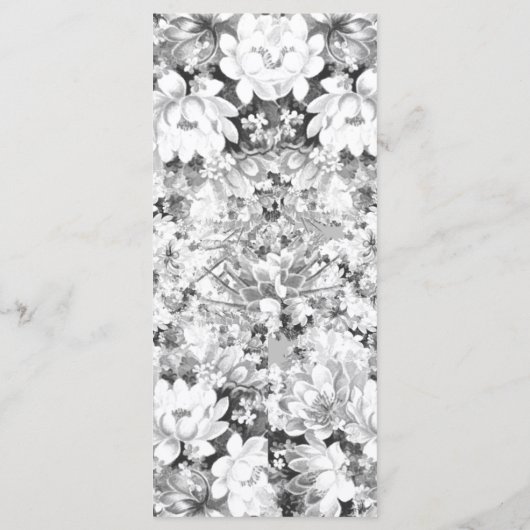 Weddenschap Silver Floral Elegant Dinner Menu (Achterkant)